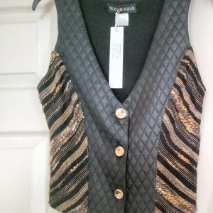 Bleu D' Azur mixed media vest